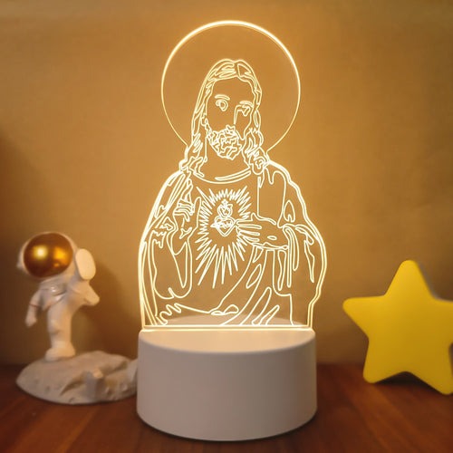 Luminária Led de Decoração Religiosa 3D - HolyGlow