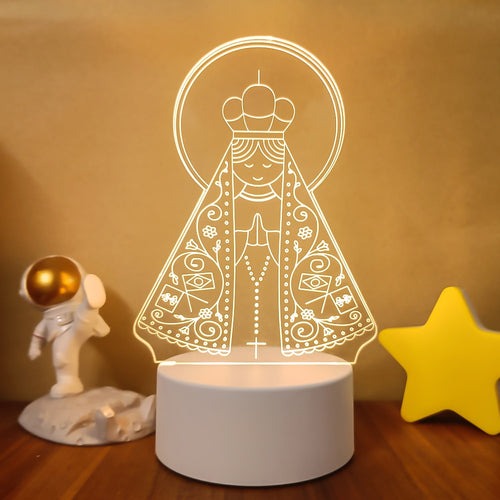 Luminária Led de Decoração Religiosa 3D - HolyGlow