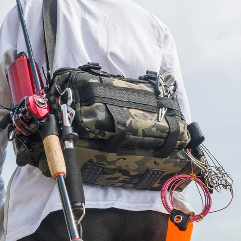 Mochila Tática para Pesca Impermeável Multiuso